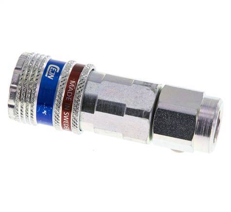 Steel/brass DN 7.6 (7.2 Euro) Safety Air Coupling Socket 8x12 mm (streamline) Union Nut