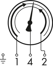 Contact Pressure Gauge 1NC/2NO 0..6bar (87psi) Stainless Steel 100mm Class 1 Rear Connection