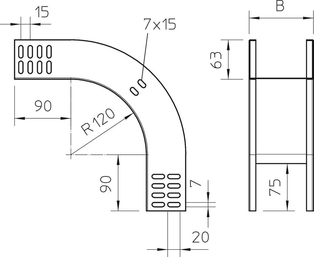 OBO RBV Bend/corner Piece Cable Tray - 7007067