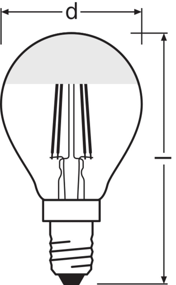 LED Classic P31 Mirror Crown 4W E14 Silver 827 - 4099854070037