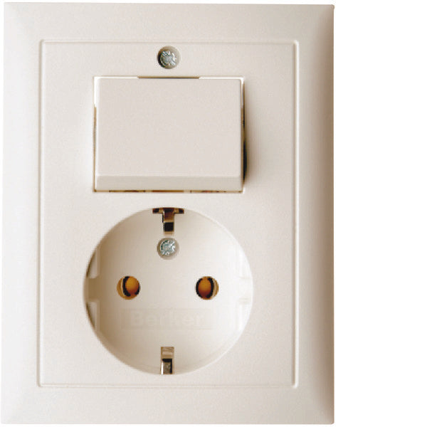 Hager Berker S1 Combination Switch Socket Outlet With Cover Plate - 6143568942