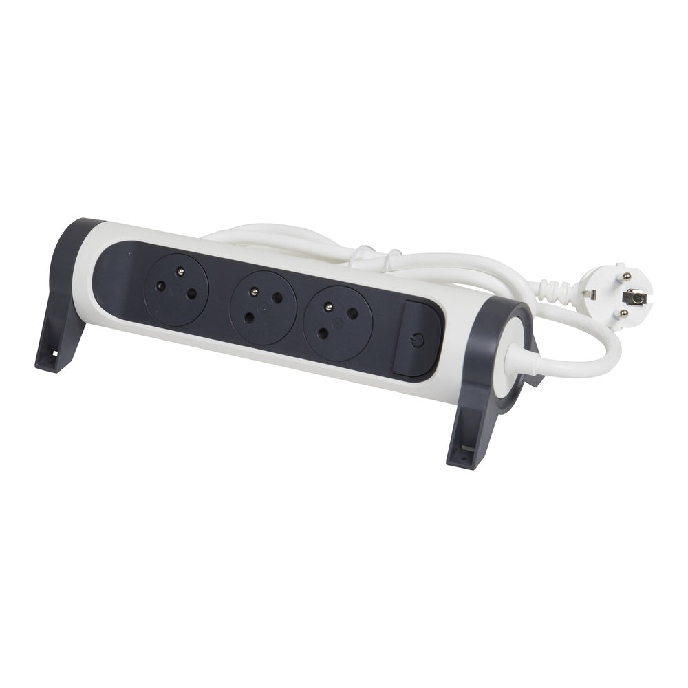 Legrand Premium Contact Outlet 3x2P With 3m Cord Black White - 049458 [5 Pieces]