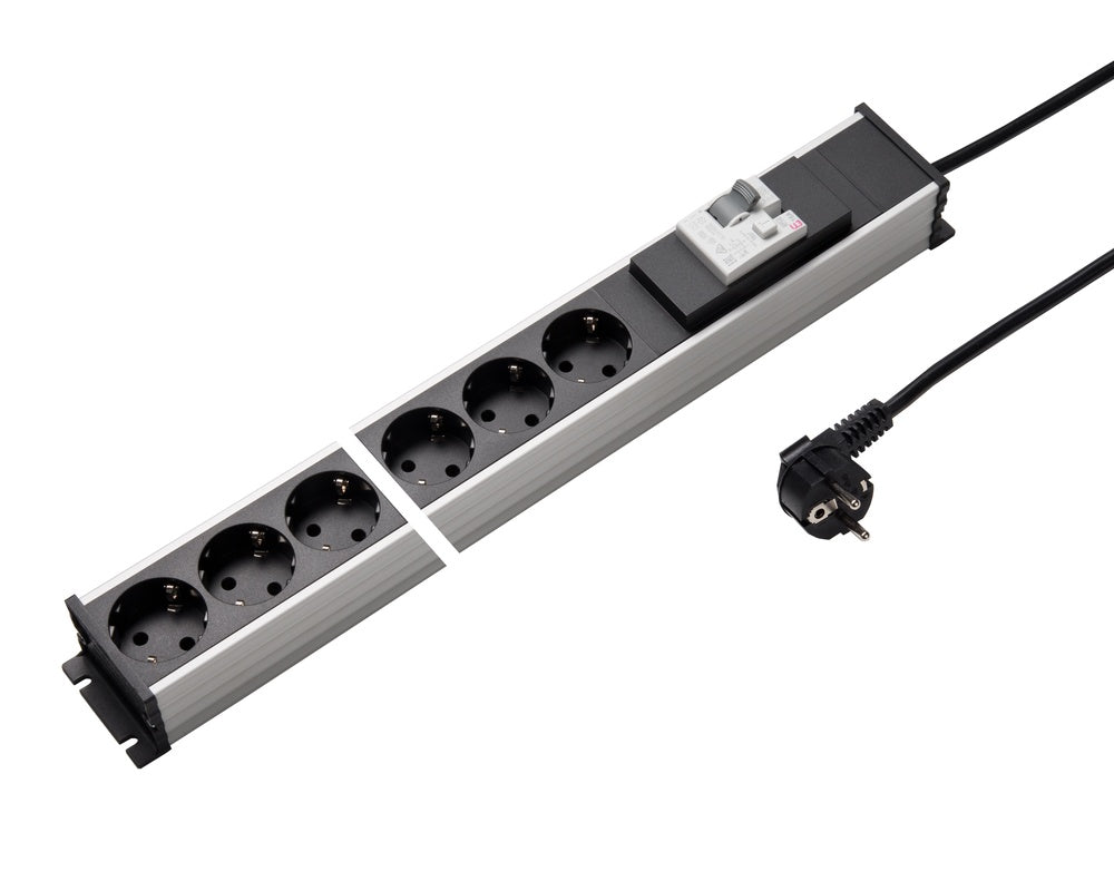 Martin Kaiser 6-Way Power Strip With 16A Groundfault Circuit Breaker - 1337ZL6SW3 [10 Pieces]