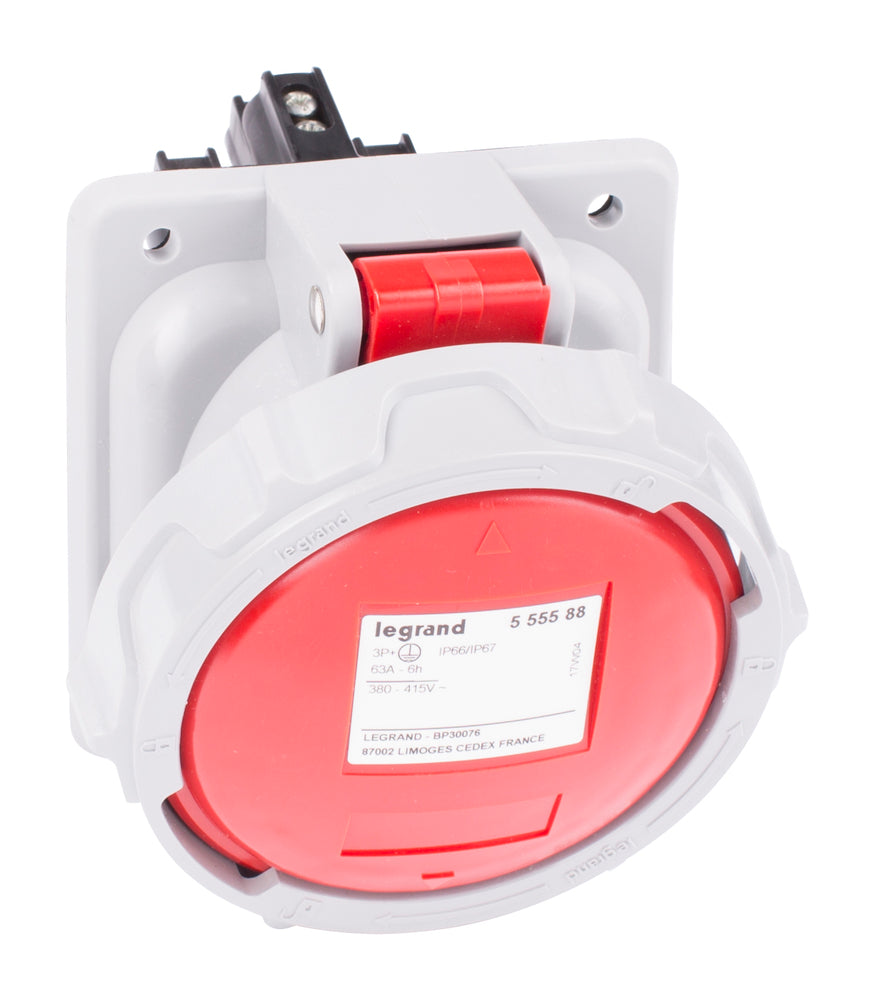 Legrand Built-In CEE Socket 400V 63A 3P+A IP67 P17 - 555588