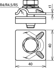 Dehn MV Clamp Al For Rd 8-10mm With Hexagon Screw And Spring Washer - 390551 [2 pieces]