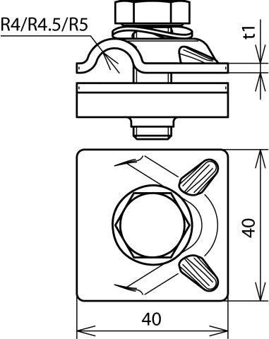 MV Clamp ST/TZN For RD 10mm With Hexagon Screw And Spring Washer - 391550 [2 pieces]