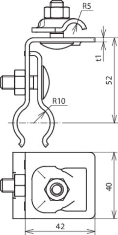 Dehn Roof Conductor Holder For Metal Roofs Rd 20-25mm - 223040