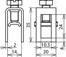 Dehn Terminal Block 16-95mm For Equipotential Bonding Bar - 563013 [2 pieces]