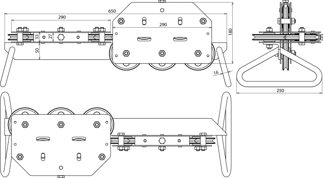 Dehn Wire Straightener St Gal Zn For Rd 7-10mm With 10 Guide Pulleys - 597005