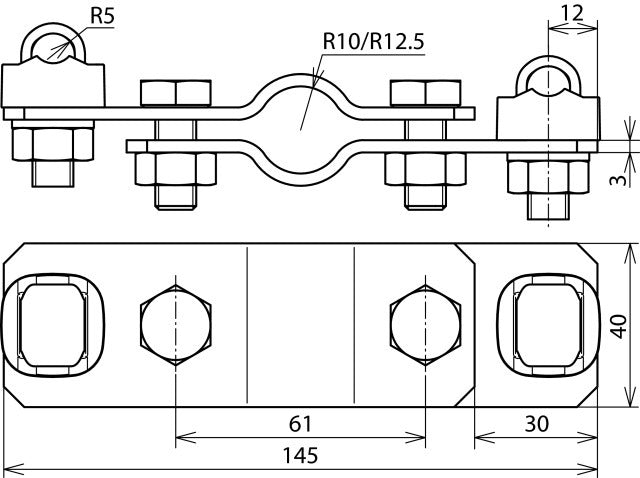 Dual Sided Connection Bracket For 20mm Earth Rods - 620012