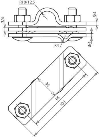Dehn AS TE 25 ASSM10 STTZN Earth Rod Connect Bracket - 625021