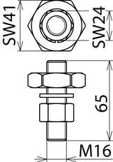 Bolted Type Connector With Threaded Bolt M16x65mm And Nut - 750500