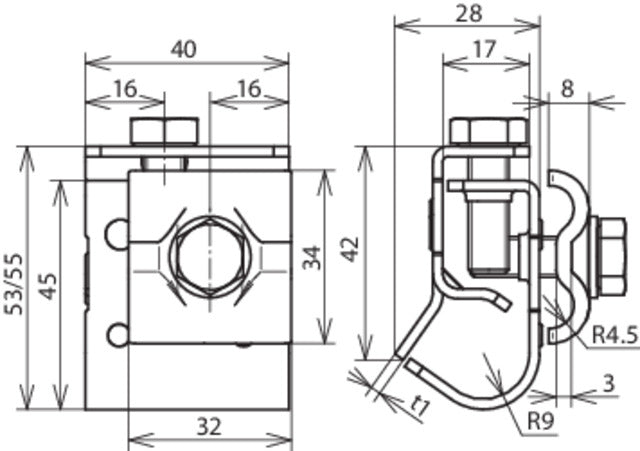 Dehn Gutter Clamp Cu For Bead With Double Cleat - 339057