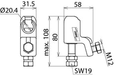 Dehn Rigid Ball Head Cap With Hexagon Shaft For Conductors - 772310
