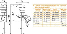 Dehn Universal Clamp D 20/25mm T 15mm Round/Flat Conduc Up To 20mm W - 773234