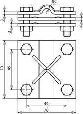 Dehn Cross Unit ST TZN With Intermediate For RD 8-10 FL 30-40MM - 321045