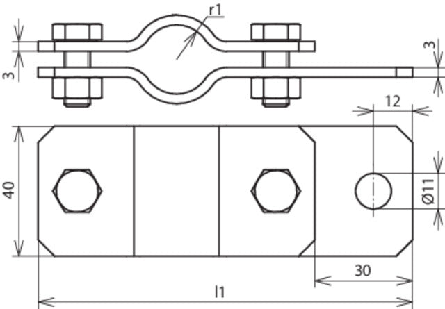 Dehn Earthing Pipe Clamp D 42mm With Bore D 11mm St/Tzn - 410114