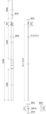 Dehn HVI Conductor D23mm With Support Tube L3200mm Air Terminal Rod - 819336
