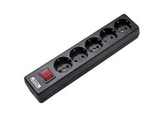 Martin Kaiser 5-Way 90 Degree Socket with Earthing Switch Black - 1050/sw [15 Pieces]