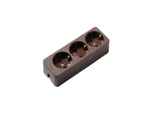 Martin Kaiser 3-Way Brown Socket With Earthing Contact - 538/br [25 Pieces]