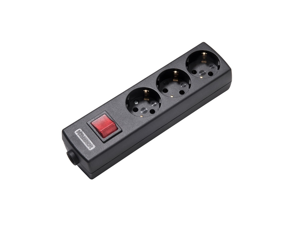 Martin Kaiser 3-Way Socket 45 Degree With Earthing Contact And Switch Black - 1049/sw [15 Pieces]
