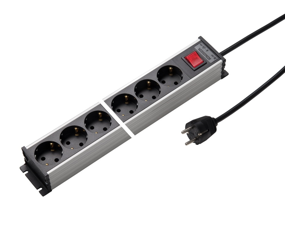 Martin Kaiser 6-Way 45-Degree Power Strip With Earthing Switch 1.5m Cable - 1101ZL6l-sw15 [10 Pieces]