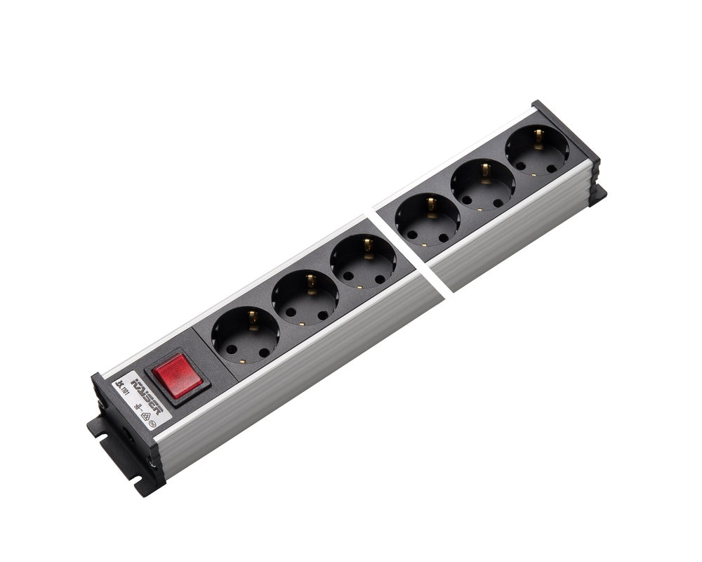 Martin Kaiser Power Strip 10-Way 45 degrees Earth Contact Switch Shutter - 1101K/10l-sw [10 Pieces]