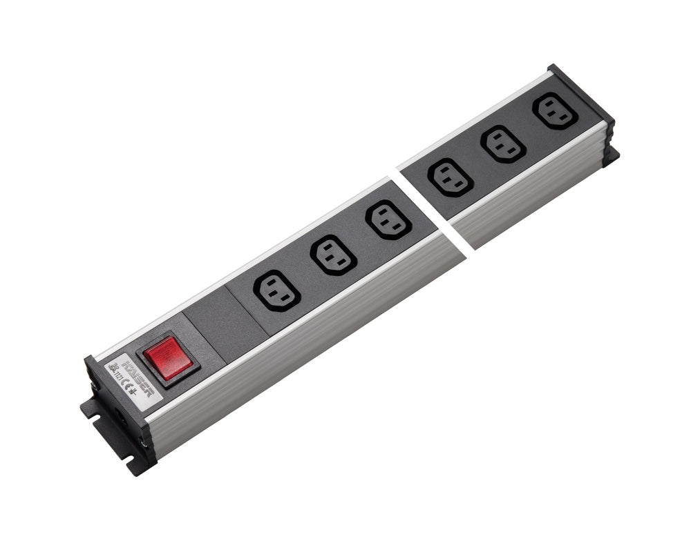 Martin Kaiser Power Strip 6-Way IEC C13 70 Degree 10 Amp With Switch - 1121/6l-sw [10 Pieces]