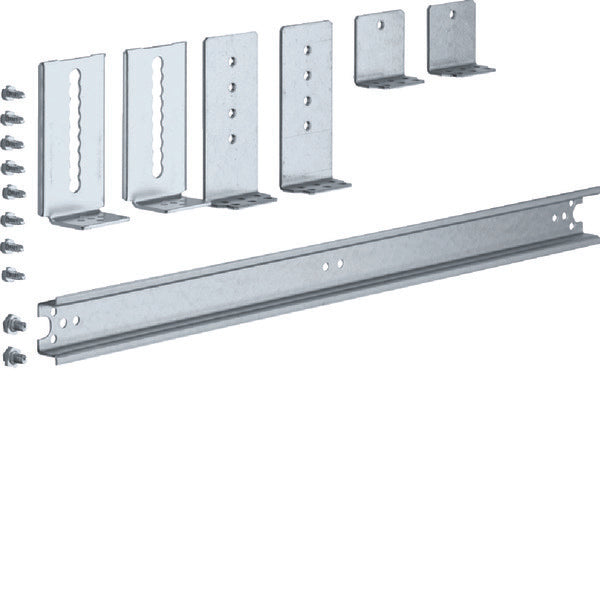 Hager Universal DIN Rail Mount 500mm Steel 2 Field Kit - UZ02B3