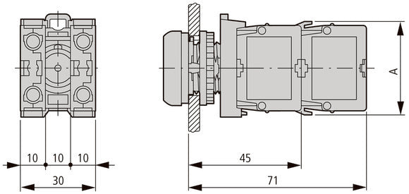 Eaton M22 Front Mount LED Indicator 85-264VAC Red - 216564