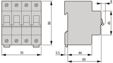 Eaton FAZ-C16/4 4-Pole MCB Circuit Breaker 16A - 279061