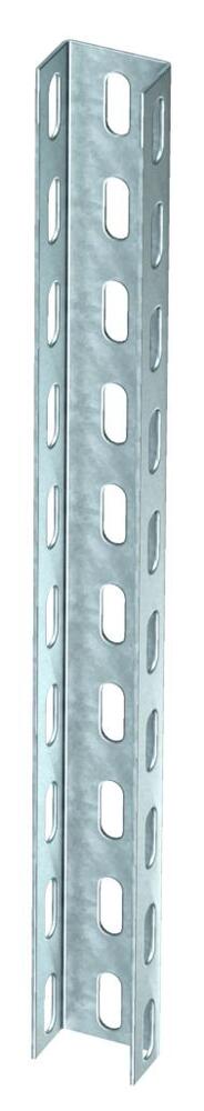 Perforated U Support Bracket 50x30x400mm Galvanized Steel - 6342306