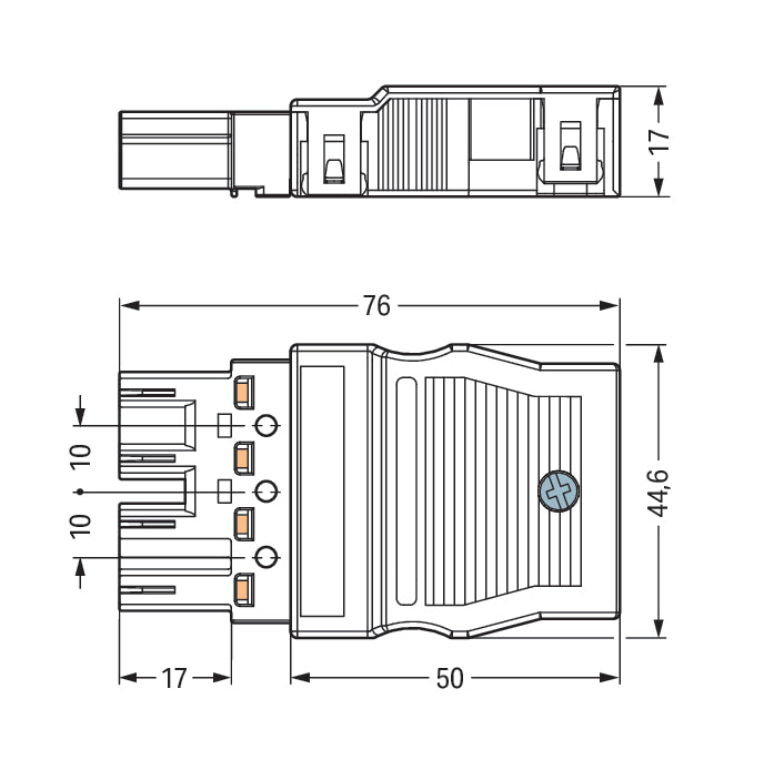 WAGO 770-114 4-Pole Strain Relief Connector Black - 770-114