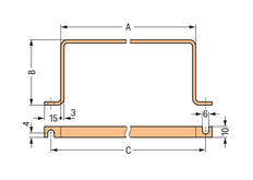 WAGO U-Shaped Copper Busbar 10x3mm For 5 IO Modules - 790-190 [25 Pieces]