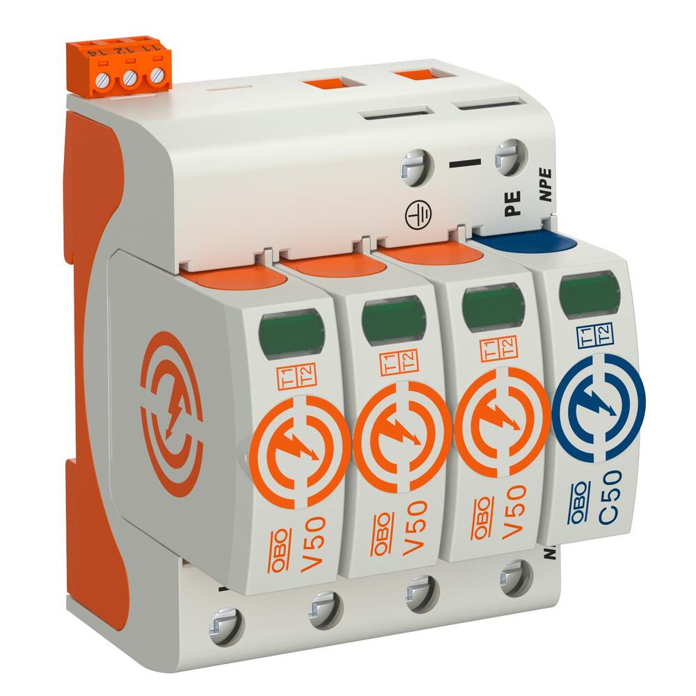 OBO V50 Type 1+2 Lightning Surge Arrester 280V 50kA - 5093533