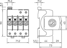 OBO V50 Type 1+2 Lightning Surge Arrester 280V 50kA - 5093533
