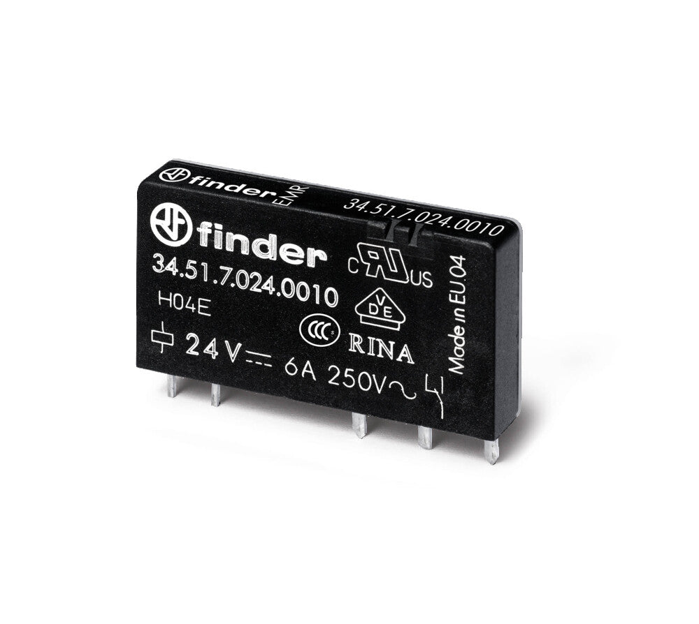 Finder Ultra Slim PCB Relay 6A 60VDC Single Pole - 34.51.7.060.0010