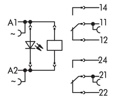 WAGO 230V AC Dual Changeover Relay Module - 788-516