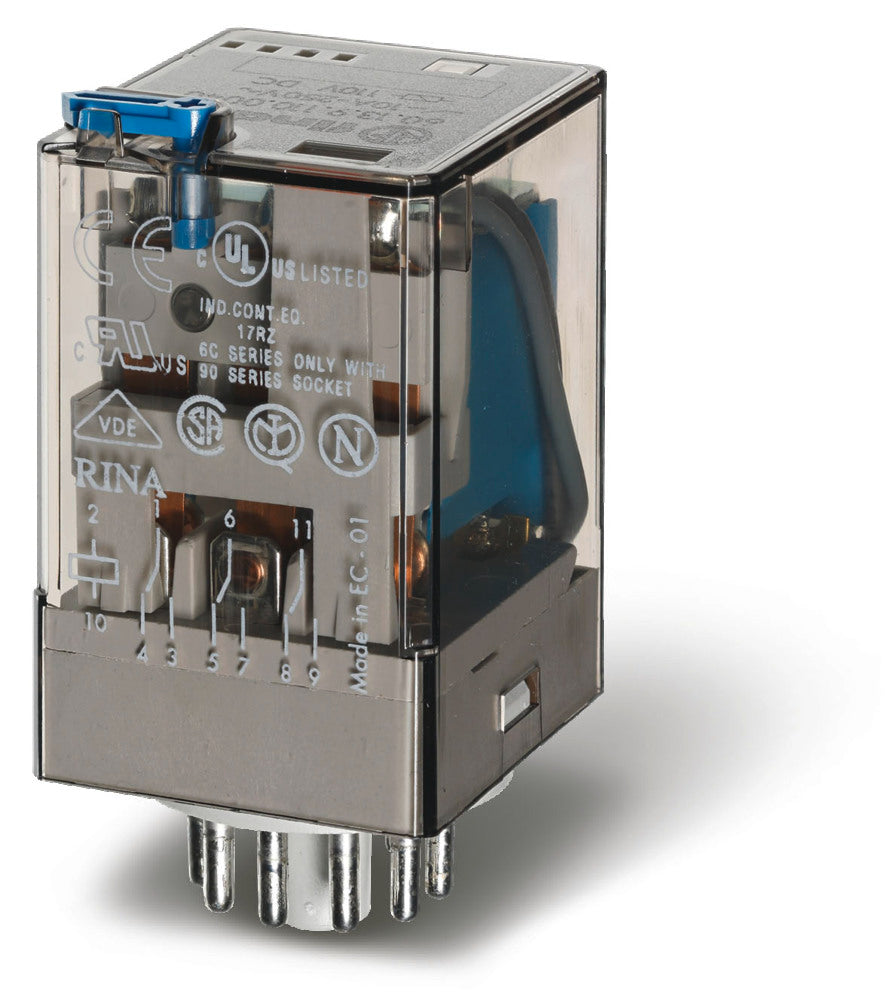 Finder 10A Industrial Plug-in Relay 24VAC 3CO AgNi - 60.13.8.024.0040