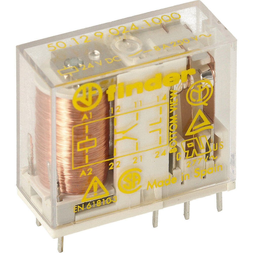Finder Safety Relay 8A 24VDC Forced Guided Contacts - 50.12.9.024.1000