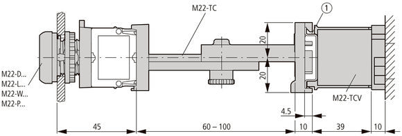 Eaton M22-TC Telescopic Mounting Clip - 216398