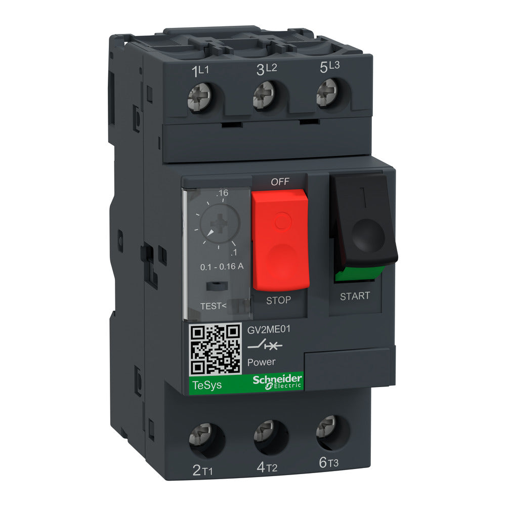 Schneider TeSys GV2ME Motor Circuit Breaker 0.1-0.16A - GV2ME01