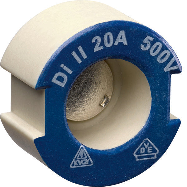 Hager E27 Ceramic Gauge Screw 20A 500V DII Blue - LE27P20 [10 Pieces]