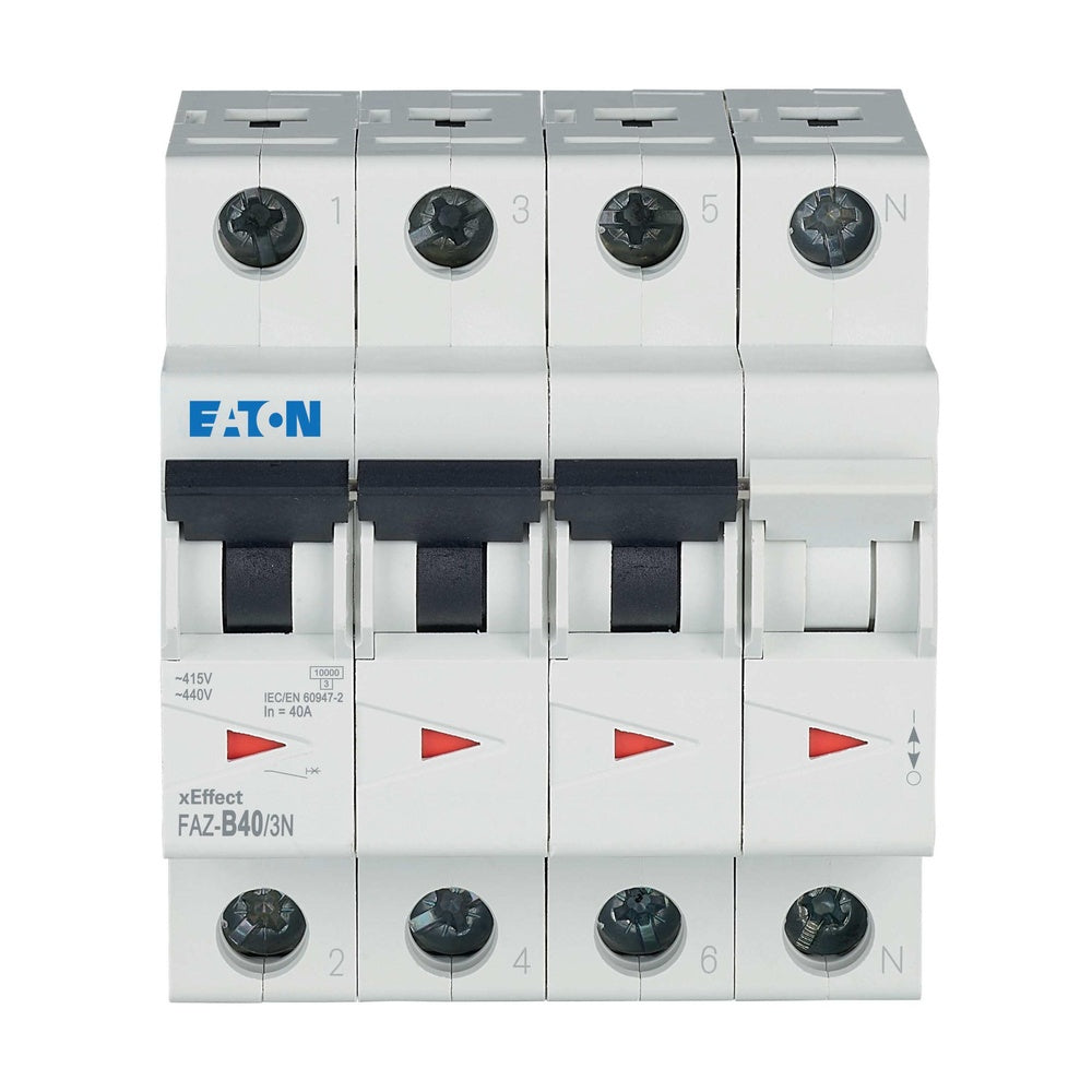 Eaton FAZ 40A 3P+N B-Curve MCB Circuit Breaker - 278953