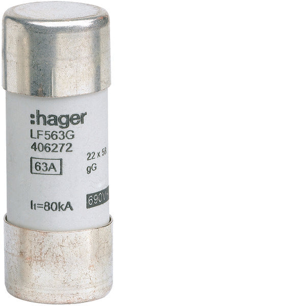 Industrial Cylindrical Fuse 63A 690V 22x58mm gG Type - LF563G