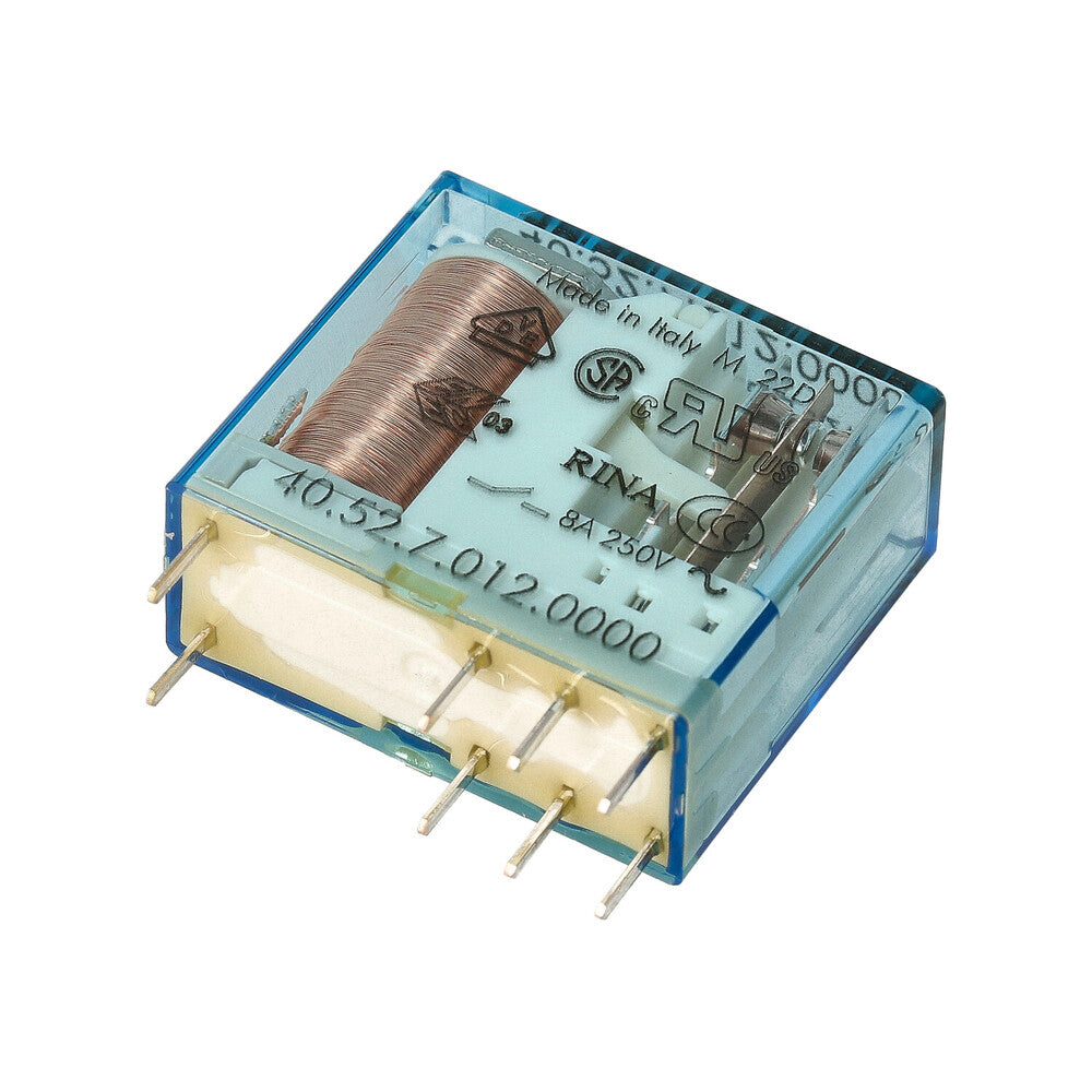 Finder 40.52 Dual PCB Relay 8A 12VDC AgNi Contacts - 40.52.7.012.0000