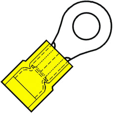 M6 Insulated Ring Terminal 4-6mm² Yellow Nylon - 156485 [100 Pieces]