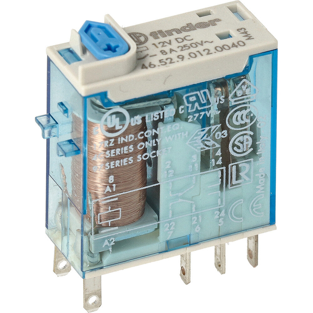 Finder 46.52 Industrial Mini Relay 2CO 8A 12VDC - 46.52.9.012.0040