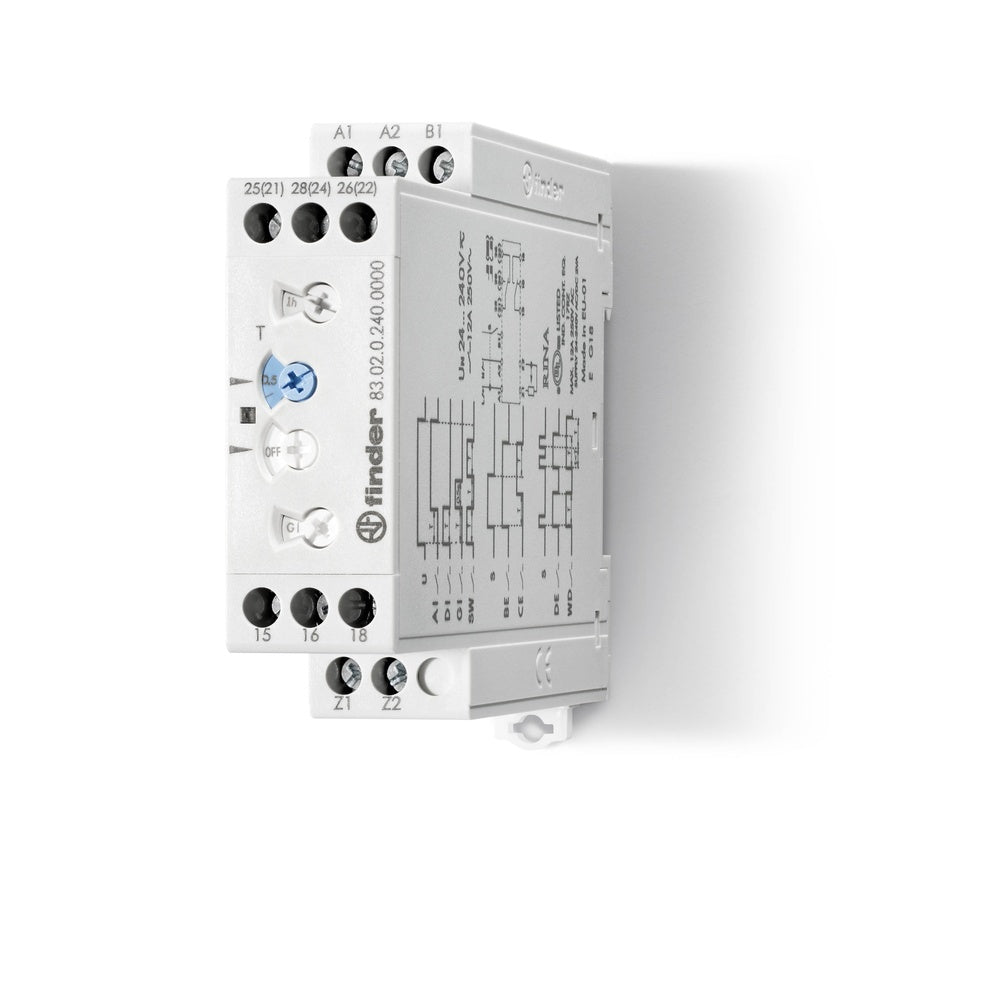 Finder 83 Series Multi-Function Timer Relay 24-240V AC/DC - 83.02.0.240.0000