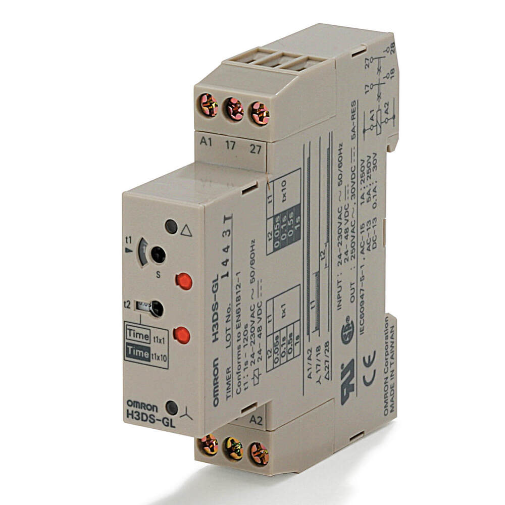 Omron H3DS-GL Star-Delta Timer DIN Rail Mount - H3DS8002G